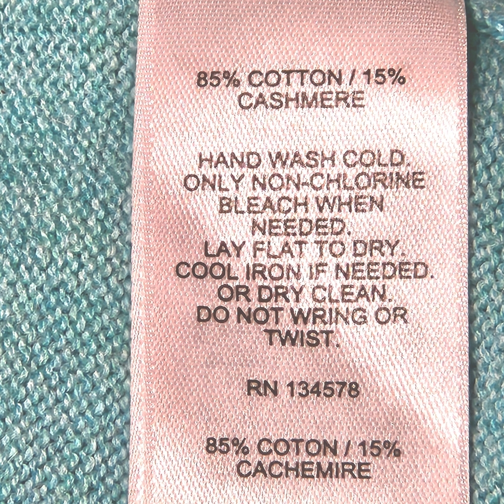 Vineyard Vines Cashmere Blend ¼ Zip Sweater Size XXL Color Aquamarine 😍 - Picture 11 of 11